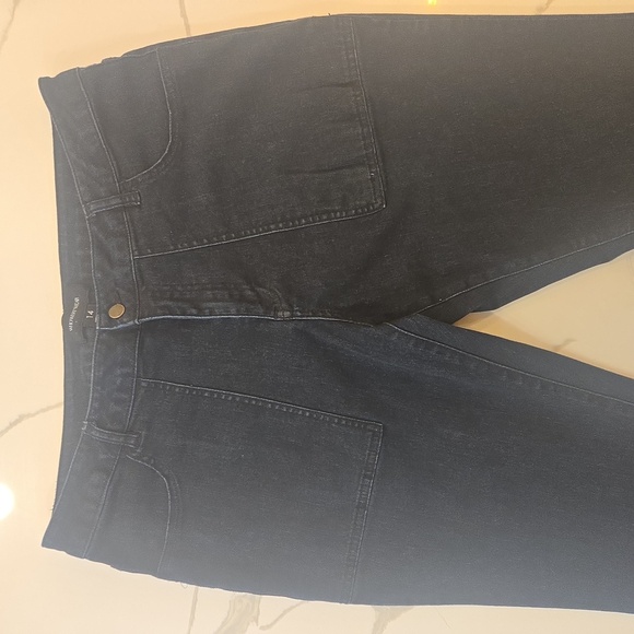 Who What Wear High Waisted Flare Dark Wash Stretch Trouser Jeans Blue Size 14 - Picture 2 of 6